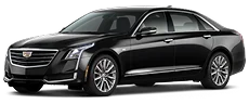Luxury Sedans: Black Cadillac sedan offering sleek, executive-style transportation.